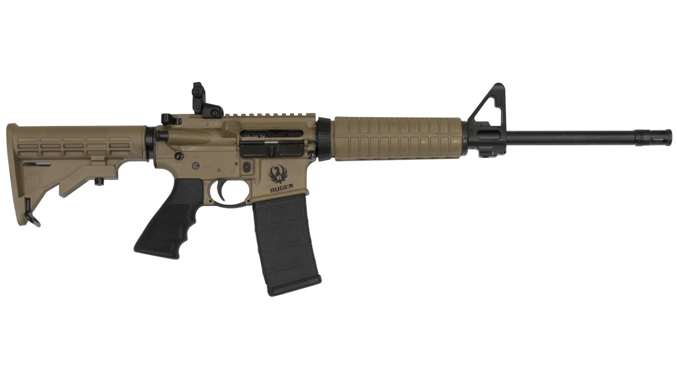 Ruger AR-556 5.56 NATO M4 Flat-Top Autoloading Rifle w/ Barrett Brown Cerakote Finish Ruger AR-556 5.56 NATO M4 Flat-Top Autoloading Rifle w/ Barrett Brown Cerakote Finish