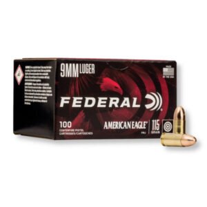 9mm – 115 gr FMJ – Federal American Eagle (AE9DP100) – 500 Rounds